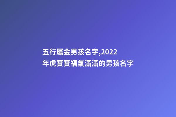 五行屬金男孩名字,2022年虎寶寶福氣滿滿的男孩名字-第1張-觀點-玄機(jī)派