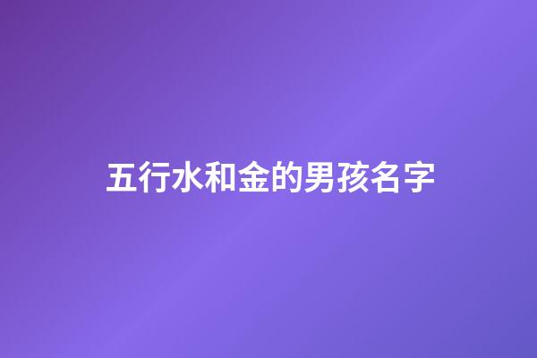 五行水和金的男孩名字(五行金和水組合的名字)-第1張-男孩起名-玄機派