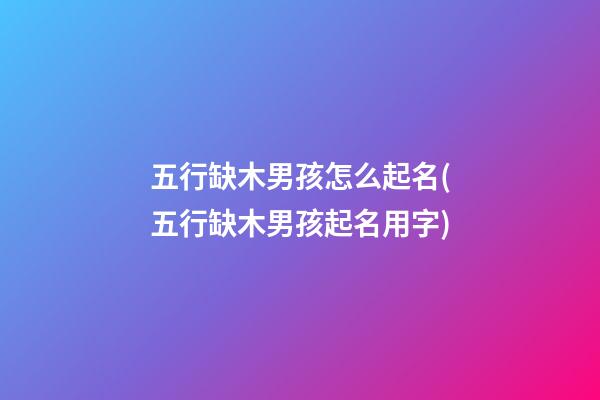 五行缺木男孩怎么起名(五行缺木男孩起名用字)