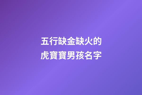 五行缺金缺火的虎寶寶男孩名字(五行缺金缺火的男孩名字大全)-第1張-男孩起名-玄機派