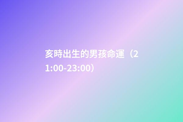 亥時出生的男孩命運（21:00-23:00）