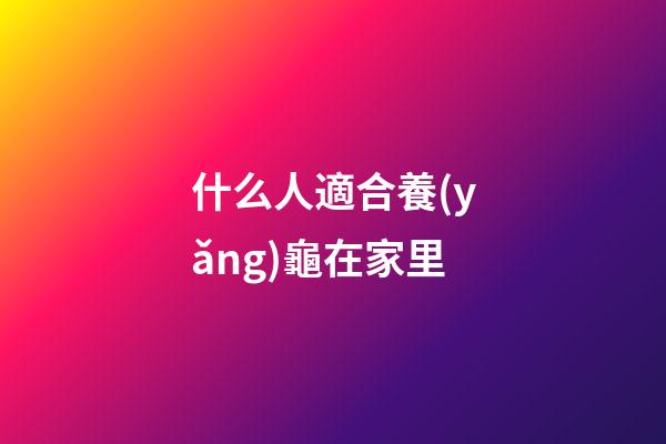 什么人適合養(yǎng)龜在家里