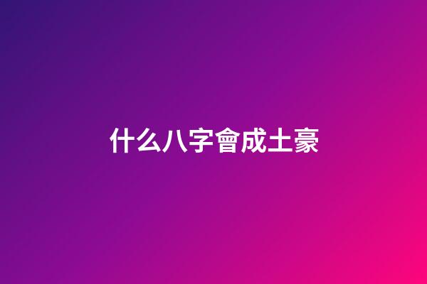 什么八字會成土豪
