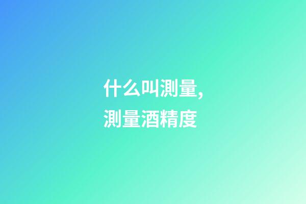 什么叫測量,測量酒精度-第1張-觀點-玄機派