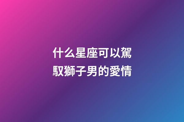 什么星座可以駕馭獅子男的愛情-第1張-星座運勢-玄機派