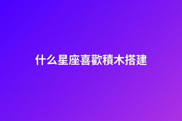 什么星座喜歡積木搭建