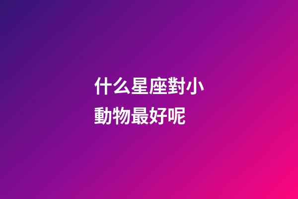什么星座對小動物最好呢-第1張-星座運勢-玄機派