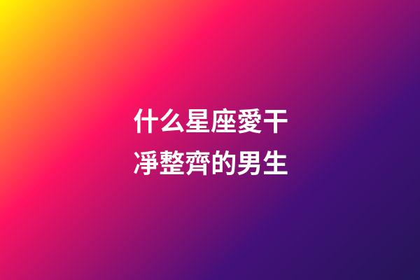 什么星座愛干凈整齊的男生-第1張-星座運勢-玄機派