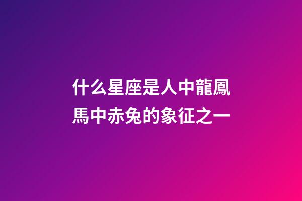 什么星座是人中龍鳳馬中赤兔的象征之一-第1張-星座運勢-玄機派