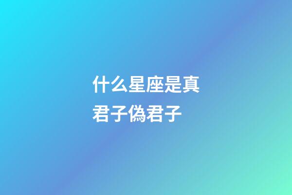 什么星座是真君子偽君子-第1張-星座運(yùn)勢(shì)-玄機(jī)派