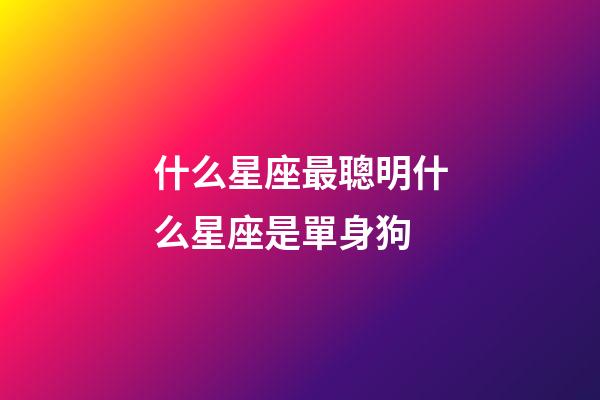什么星座最聰明什么星座是單身狗-第1張-星座運勢-玄機派