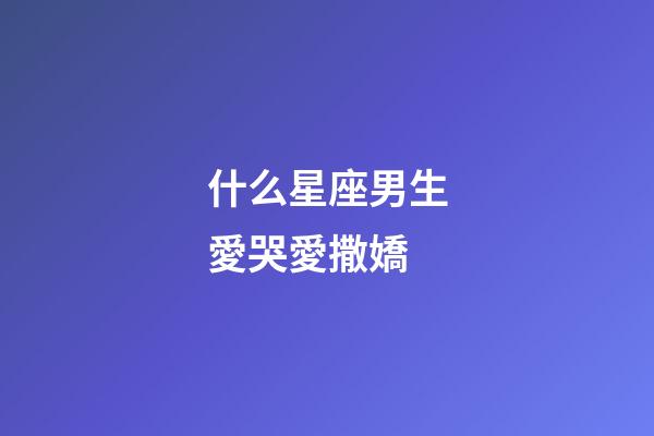 什么星座男生愛哭愛撒嬌-第1張-星座運勢-玄機派