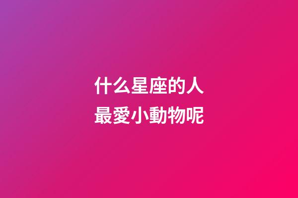 什么星座的人最愛小動物呢-第1張-星座運勢-玄機派