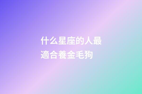 什么星座的人最適合養金毛狗-第1張-星座運勢-玄機派