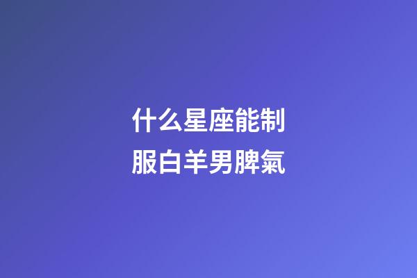 什么星座能制服白羊男脾氣-第1張-星座運勢-玄機派
