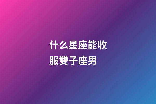 什么星座能收服雙子座男-第1張-星座運勢-玄機派