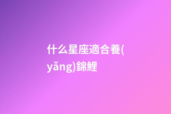 什么星座適合養(yǎng)錦鯉-第1張-星座運(yùn)勢-玄機(jī)派