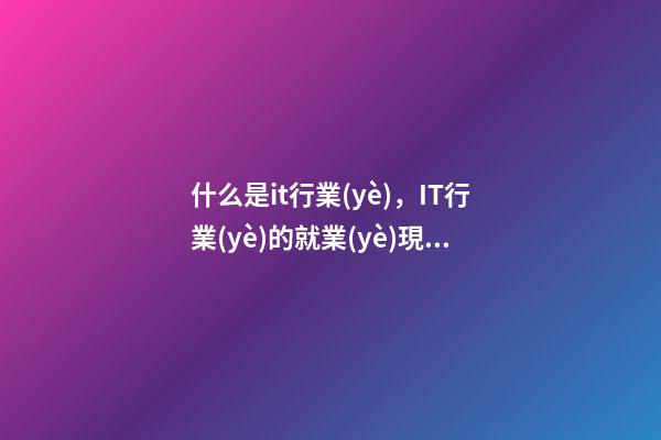 什么是it行業(yè)，IT行業(yè)的就業(yè)現(xiàn)狀和前景分別怎么樣-第1張-觀點-玄機派
