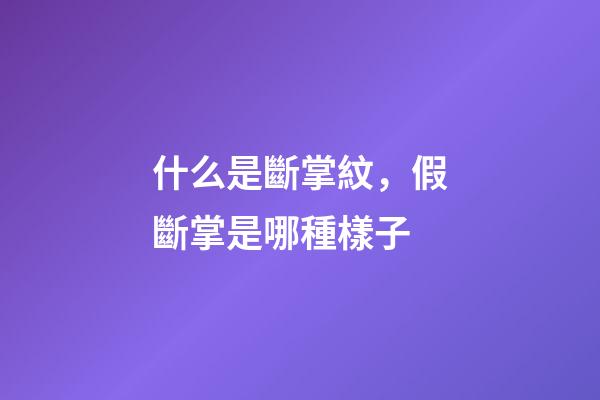 什么是斷掌紋，假斷掌是哪種樣子-第1張-觀點-玄機派