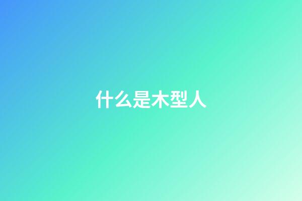 什么是木型人