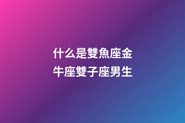什么是雙魚座金牛座雙子座男生-第1張-星座運(yùn)勢(shì)-玄機(jī)派