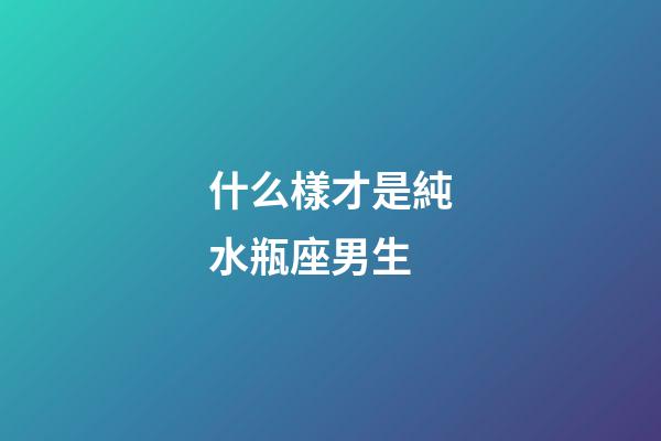 什么樣才是純水瓶座男生-第1張-星座運勢-玄機派