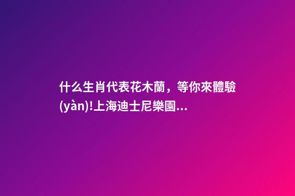 什么生肖代表花木蘭，等你來體驗(yàn)!上海迪士尼樂園那么多花木蘭主題你找到了么-第1張-觀點(diǎn)-玄機(jī)派