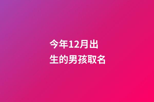 今年12月出生的男孩取名(今年12月出生的男孩取名大全)-第1張-男孩起名-玄機派