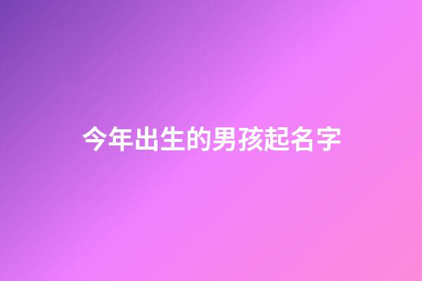 今年出生的男孩起名字(今年生的男寶寶名字)-第1張-男孩起名-玄機派