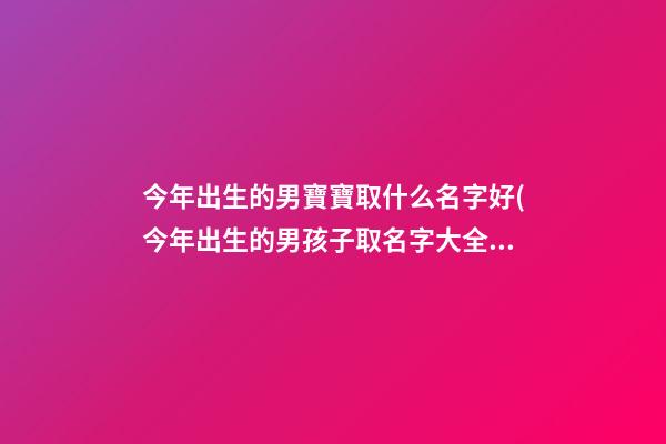 今年出生的男寶寶取什么名字好(今年出生的男孩子取名字大全)