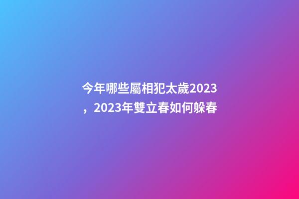 今年哪些屬相犯太歲2023，2023年雙立春如何躲春-第1張-觀點-玄機派