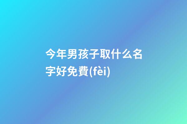 今年男孩子取什么名字好免費(fèi)(今年男孩取什么名字好免費(fèi)的)-第1張-男孩起名-玄機(jī)派