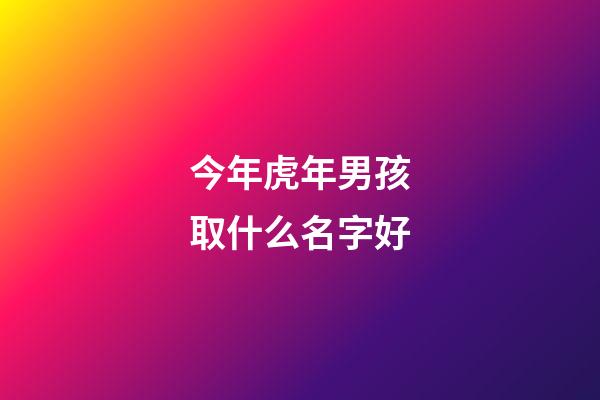 今年虎年男孩取什么名字好(今年虎年男孩取什么名字好一點)-第1張-男孩起名-玄機派