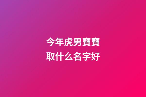 今年虎男寶寶取什么名字好(2023年屬虎男孩起名)-第1張-男孩起名-玄機派