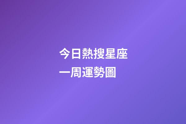 今日熱搜星座一周運勢圖-第1張-星座運勢-玄機派