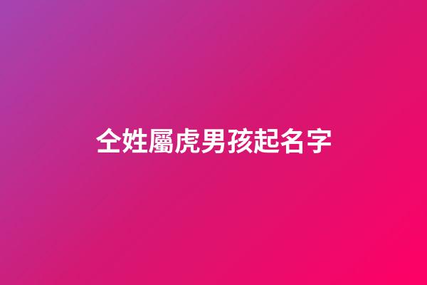 仝姓屬虎男孩起名字(姓仝的男孩名字)-第1張-男孩起名-玄機派