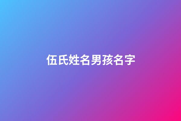 伍氏姓名男孩名字(伍姓男孩名字獨特好聽)-第1張-男孩起名-玄機派