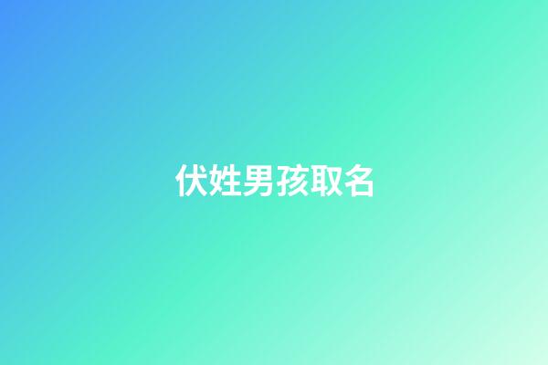 伏姓男孩取名(伏取名)-第1張-男孩起名-玄機派