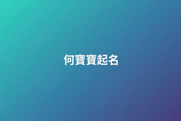 何寶寶起名