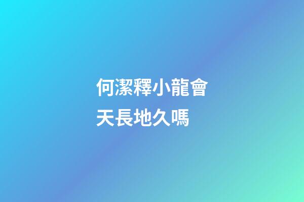 何潔釋小龍會天長地久嗎