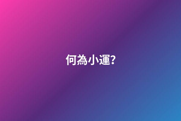 何為小運？