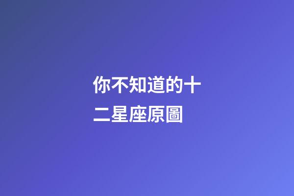你不知道的十二星座原圖-第1張-星座運勢-玄機派