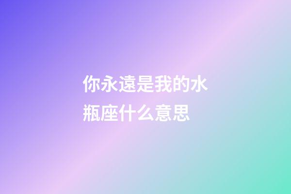 你永遠是我的水瓶座什么意思-第1張-星座運勢-玄機派