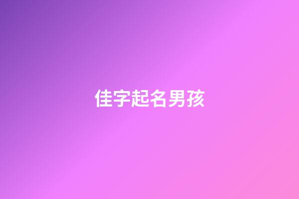 佳字起名男孩(佳字取名男孩子)-第1張-男孩起名-玄機(jī)派