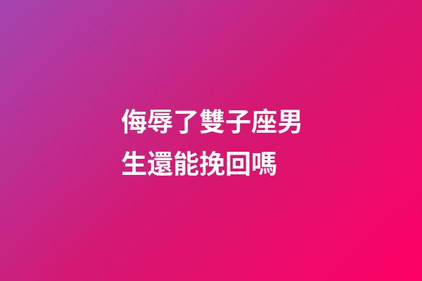 侮辱了雙子座男生還能挽回嗎-第1張-星座運勢-玄機派