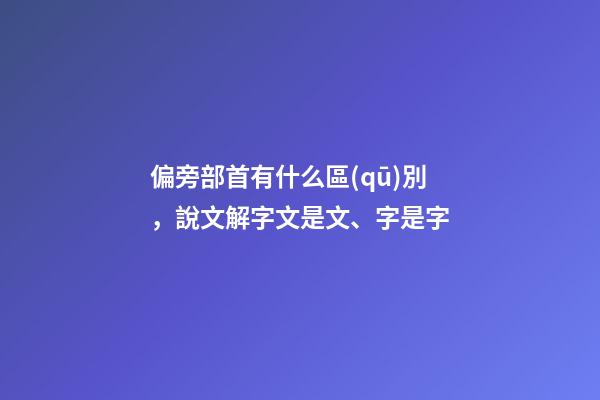 偏旁部首有什么區(qū)別，說文解字文是文、字是字-第1張-觀點(diǎn)-玄機(jī)派