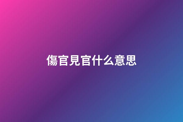 傷官見官什么意思