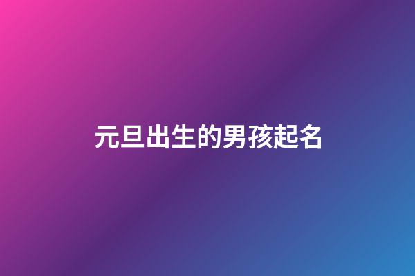 元旦出生的男孩起名(元旦出生的男孩起名大全)