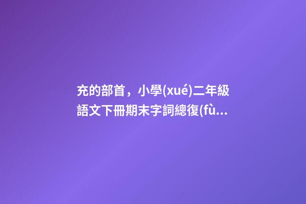 充的部首，小學(xué)二年級語文下冊期末字詞總復(fù)習(xí)(易錯字詞.多音字)-第1張-觀點-玄機(jī)派