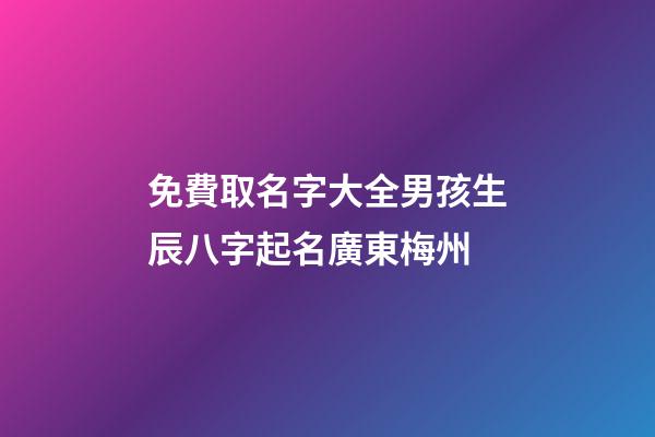 免費取名字大全男孩生辰八字起名廣東梅州(梅州寶寶起名)-第1張-男孩起名-玄機派